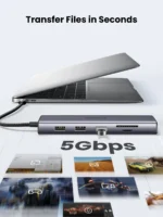 UGREEN 10 in 1 Type-C To 3*USB 3.0 A+HDMI+VGA+RJ45 Gigabit + SD/TF+AUX3.5mm+PD - CM498 - 15601 (1YW) - Image 6