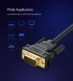 UGREEN VGA Male to Male Cable 1.5m 1080P@60Hz (Black) – VG101 – 11630-(1YW) - Image 7