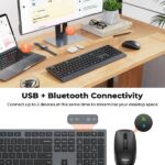 MEETION C2000 Wireless Keyboard and Mouse Combo Rechargeable 2.4GHz & Bluetooth (1YW) - Image 15