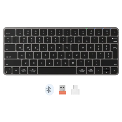 Meetion iKey K210 Bluetooth & 2.4G Wireless Ultra Thin Mini Rechargeable Keyboard-Black (1YW)